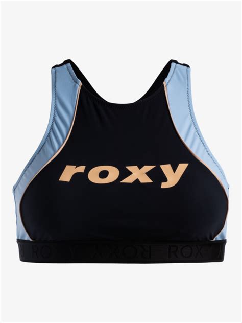 ROXY Active Crop Top Bikini Top For Women Roxy