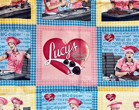 Oop Rare I Love Lucy Unforgettable Chocolate Factory Fabric Panel In