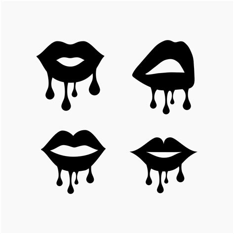 Dripping Lips Svg Png Eps Dxf Cut Files Etsy