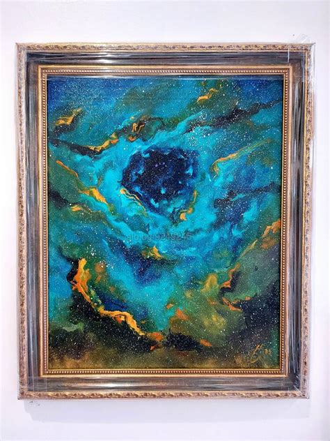 картина ”Космос” Картина с маслени бои 40 cm 50 cm Платно (канава ...