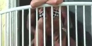 Blonde Fucks Black Guy On Balcony Tnaflix