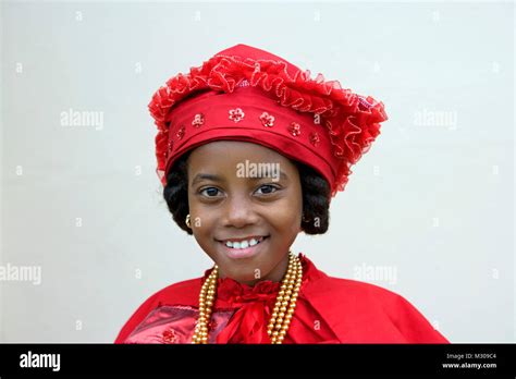 Suriname Paramaribo Creole Girl In Kotomisi Dress The National