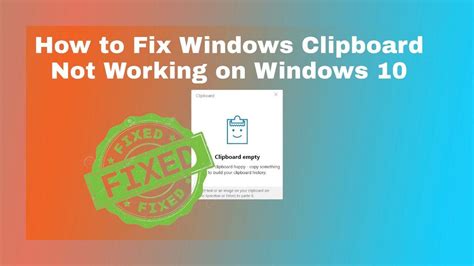 How To Fix Windows Clipboard Not Working On Windows 10 Youtube