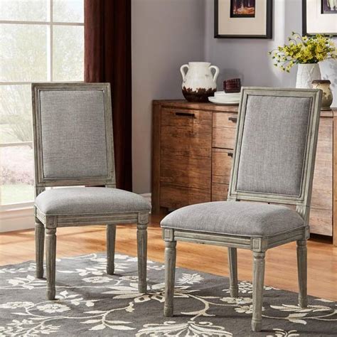 Homesullivan Antique Grey Oak Finish Grey Rectangular Linen And Wood