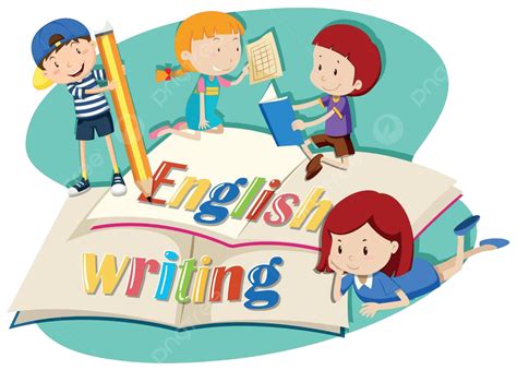 Kids Working On English Writing Clip Art Clipart Writing Vector Clip