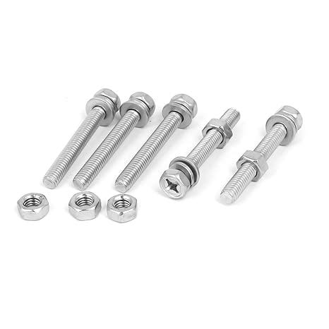 Sourcing Map M X Mm Stainless Steel Phillips Hex Head Bolts Nuts