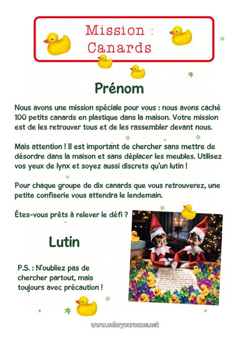 Coloriage n3611 Lutins de Noël Mission du lutin de Noël Canard