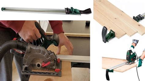 Parkside Cordless Circular Saw Clamp And Sawing Guide Rail Cutting Wood Youtube