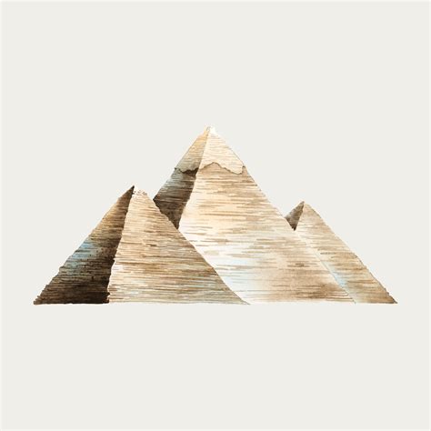 The Great Pyramids Of Giza Watercolor Illustration Download Free