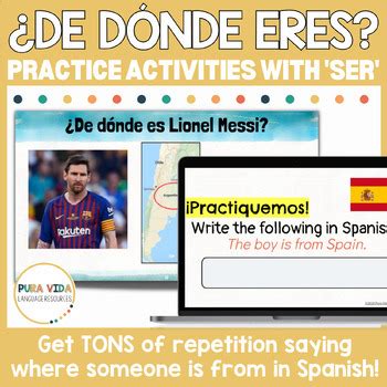 De D Nde Eres Editable Practice Activities Review Of Verb Ser