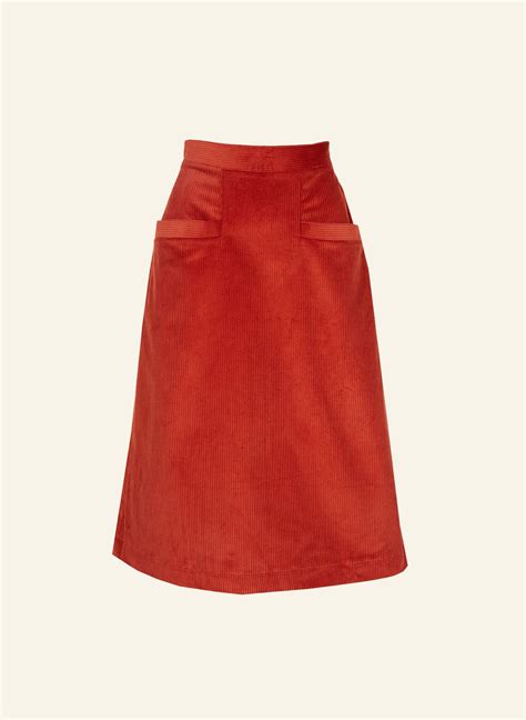 Cora Rust Corduroy Skirt Corduroy Skirt Skirts Corduroy