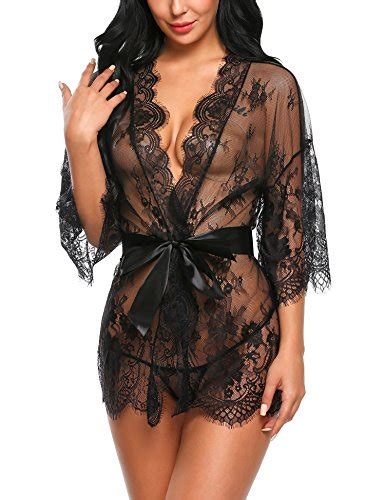 Avidlove Damen Satin Nachthemd Negligee Babydoll Spitze Dessous Sexy