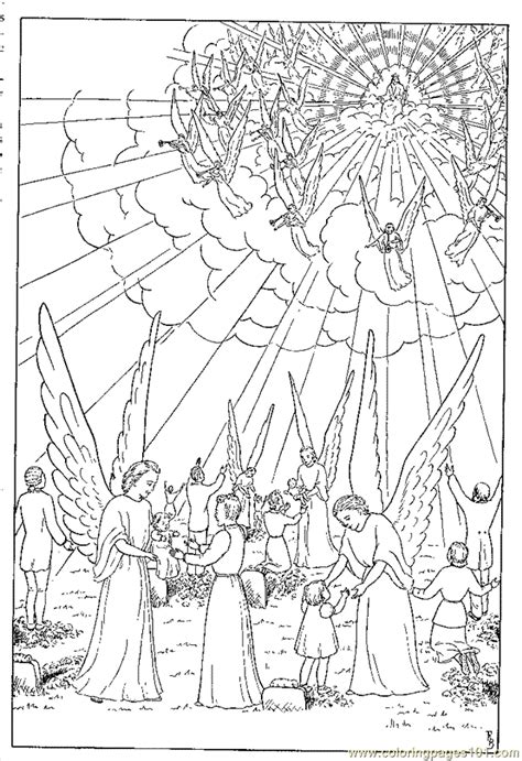 Coloring Pages Jesus And The Angels (Peoples > Angel) - free printable coloring page online