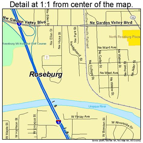 Roseburg Oregon Street Map 4163650