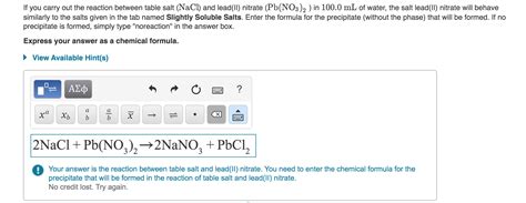 Chemical Equation For Table Salt And Water Elcho Table