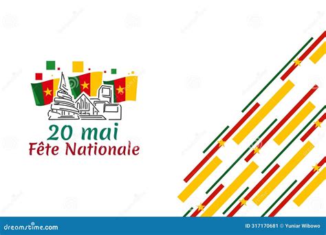 Translation May 20 National Day National Day Of Cameroon Vector