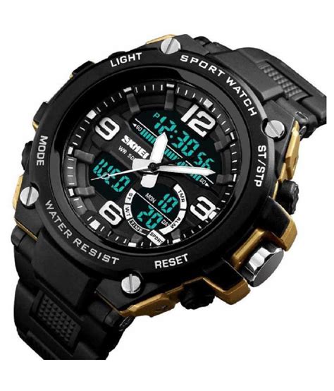 Skmei Skm Gold Black Silicon Analog Digital Men S Watch Buy