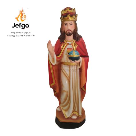 Buy Christ the King Jesus Standing Statue 4 feet height fiber for ...