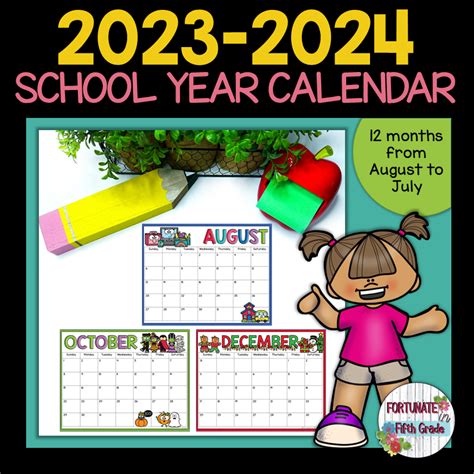 2023 2024 Colorful School Year Calendar Made By Teachers