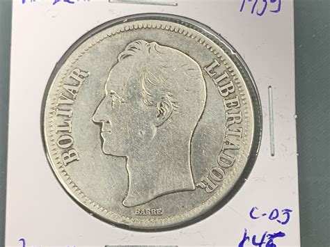 1935 VENEZUELA 5 BOLIVAR SILVER COIN Brand New Buya