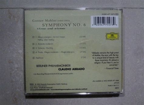 Mahler Classical Cd Symphony No6 Claudio Abbado Deutsche Grammophon