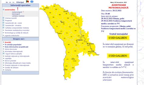 O Nou Avertizare Meteorologic Cod Galben De Polei I Sc Derea