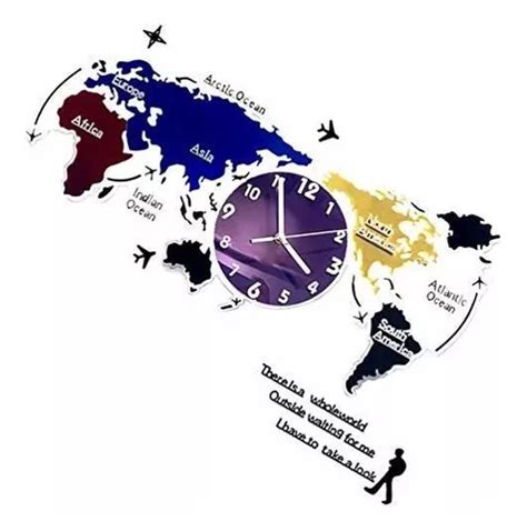 Vosarea Reloj De Pared Con Mapa Del Mundo N Rdico Mo Cuotas Sin