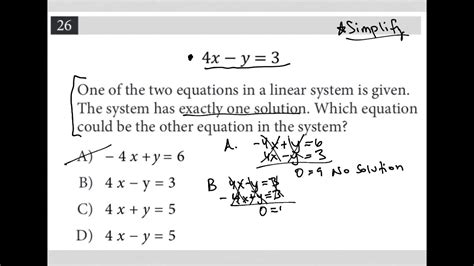 4x Y 3 One Of The Two Equations In A Linear System Is Given The