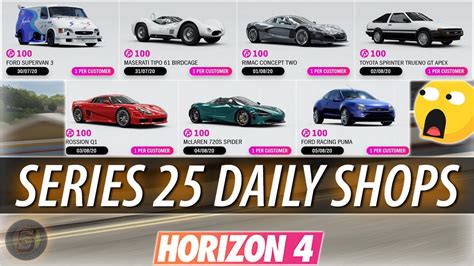 Series 25 Daily Forzathon Shop Cars Forza Horizon 4 Series 25 Update