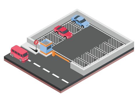 Isometric Vector Illustration Of A Car In A Parking Lot 15083281 Vector Art At Vecteezy