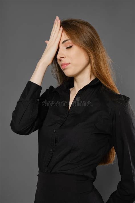 Upset Woman Makes Facepalm Gesture Stock Image Image Of Businesswoman