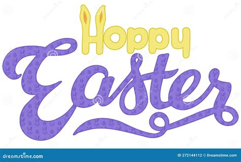 Hoppy Easter Sign Design Stock Vector Illustration Of Ears