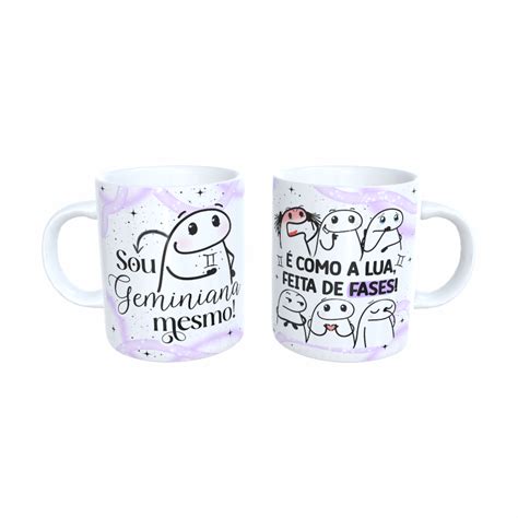 Caneca Personalizada Flork Signo Geminiano Nome Loja