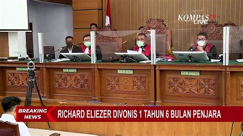 Hakim Jatuhi Vonis 1 Tahun 6 Bulan Penjara Richard Eliezer Tak Kuasa