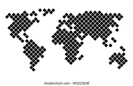 Vector Pixel World Map Stock Vector (Royalty Free) 493223638 | Shutterstock