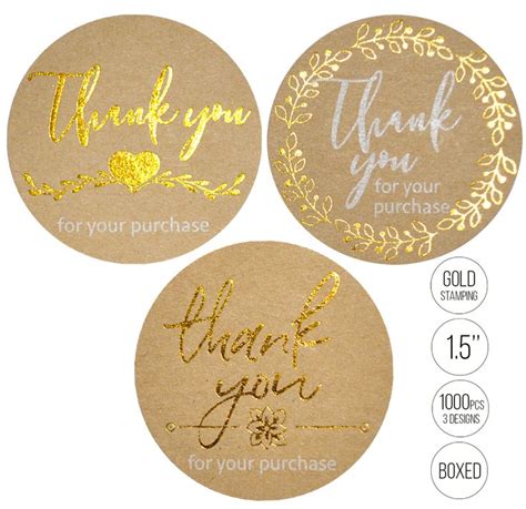 Lapapier Thank You For Your Purchase Kraft Stickers With Gold Foil