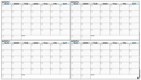 Free Printable Calendar Months Per Page Calendar Template Blank