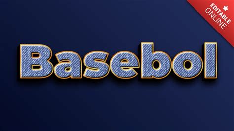 Basebol Textura Jeans Gerador De Efeitos De Texto