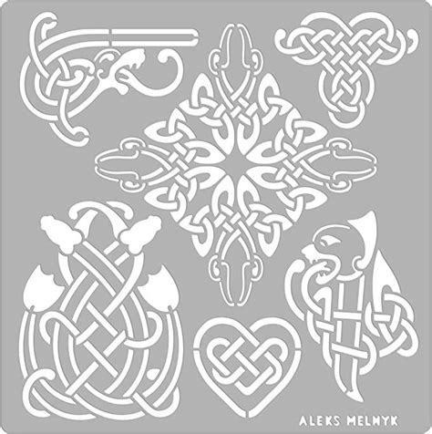 Aleks Melnyk Metal Journal Stencil Celtic Knot Dragon