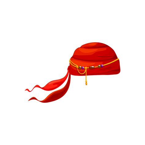 Buccaneer hat with feathers, pirate red bandana 23518986 Vector Art at ...