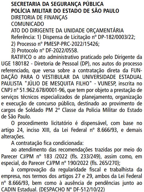 Concurso PM SP para Soldado terá Vunesp como banca Veja