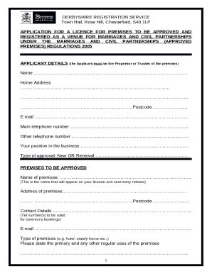 Licenced Premises Application Derbyshire County Council Doc Template