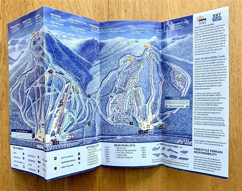 2002 2003 Attitash Bear Peak Resort Brochure Ski Trail Map New