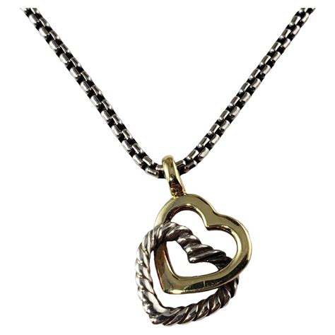 David Yurman Karat Gold And Sterling Silver Heart Pendant Chain