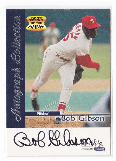 Bob Gibson Fleer Sports Illustrated Greats Of The Game Autograph