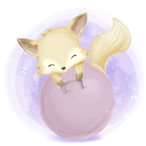 Trampolin Clipart PNG Images, Cute Baby Fox Playing Trampoline ...