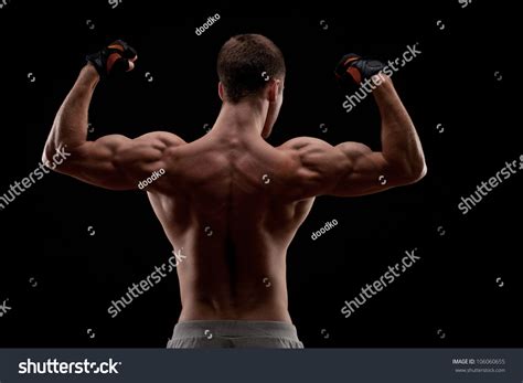 Muscular Naked Man Back On Black Stock Photo Shutterstock