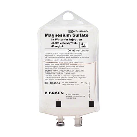 Magnesium Sulfate In Water For Injection 4 G 100 Ml