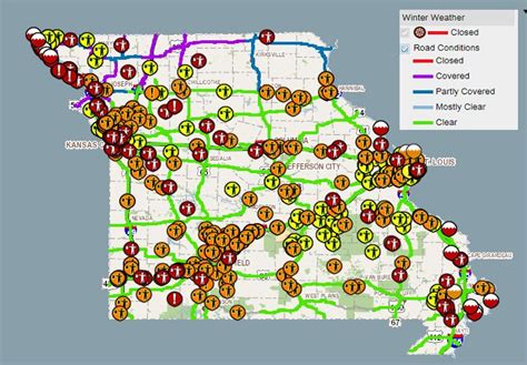 Missouri Road Conditions Map United States Map