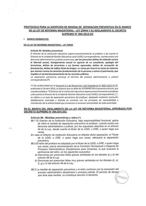 LEY REFORMA MAGISTERIAL SEPARACION PREVENTIVA PDF Descarga Gratuita